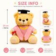 thumbnail image 7 of Graduation Teddy Bear Plush Toy 9.84in – Soft Stuffed Animal with Cap, Diploma & Colorful Graduation Robe – Cute Graduation Gift, Keepsake, Party Decor for Kids & Teens, 7 of 7