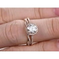 thumbnail image 6 of Art deco 1.50 Carat Halo Moissanite & Moissanite Wedding Ring Set with 18k Gold Plating, 6 of 6