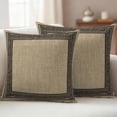 thumbnail image 2 of Black Brown Retro Greek Key Outdoor Pillow Covers 18x18 Set of 2,Waterproof Patio Throw Pillowcase Protectors,Geometric Greece Ancient Rustic Decorative Pillow Shams Cushion Covers for Seat Bed Couch, 2 of 8