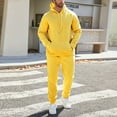 thumbnail image 6 of Fgvctg Sweat Set for Men 2 Piece Fall Sweatsuits Casual Jogger Sweatpant Plus Size Fleece Tracksuit Oversized Sweatshirts Lounge Hoodies with Pockets Yellow M, 6 of 9