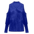 thumbnail image 4 of Timegard Tops for Women V Neck Cold Shoulder Ruffle Loose Blouse Casual Comfy Shirts Tops Fall Fashion, 4 of 6