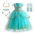 thumbnail image 3 of Disfraz de jazmín para niñas, vestido de princesa árabe, fiesta de cumpleaños para niños, disfraz de Navidad, disfraz de sirena, Elena, Moana, ropa, 3 of 4