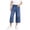 Blue, variant on Boys Capri Baggy Jeans Teens Straight Wide Leg Denim Pants Kids Elastic Waist Loose Fit Trousers Causal Pockets Bottoms