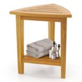 thumbnail image 1 of Giantex Wood Corner Shower Bench, Shower Stool for Shaving Legs, Bath Step for Small Spaces, 1 of 7