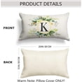 thumbnail image 2 of Monogram Letter K Throw Pillow Covers Floral 12x20 Inch, Greenery Spring Pillows Decorative Throw Pillows Pillowcase Summer Farmhouse Decor for Couch Sofa, Family Last Name Initial Pillow Case, 2 of 6