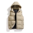 thumbnail image 2 of Rrunsv Golf Vests for Men Men Winter Warm Coat Jacket Outwear Men's Snow Parka Hooded Jacke Coat Khaki,XXXXL, 2 of 4