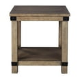 thumbnail image 2 of Signature Design by Ashley Aldwin Table d'Appoint Carrée Style Ferme avec Détails en Crossbuk, Brun Pâle, 2 of 2