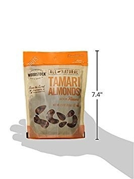 Woodstock Tamari Almonds 7.5 oz (Pack of 8)