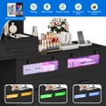 thumbnail image 5 of Craftian Makeup Vanity Desk with LED Lighted Mirror 10 Drawers & , Modern Dressing Table with Power Outlet & Open Shelves, Black Vanity Table for Bedroom, 5 of 9
