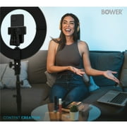 Bower 12 Foldable Ring Light with Adjustable Stand and Remote Control- Black