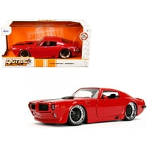 1972 Pontiac Firebird Red with Black Hood Stripe "Bigtime Muscle" Series 1/24 Diecast Model Car by Jada