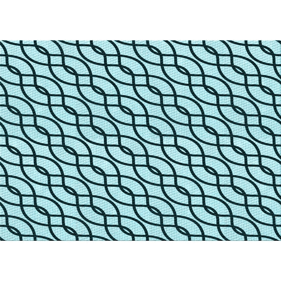 Ahgly Company Indoor Rectangle Patterned Electric Blue Area Rugs, 6' x 9'