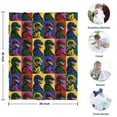 thumbnail image 4 of Colorful PopArt Dinosaurs Pattern Blanket,Comfortable Soft Flannel Throw Blanket,All Season,Warm Lightweight Blankets for Sofa Bed Couch Living Room Chair,30"x40", 4 of 4