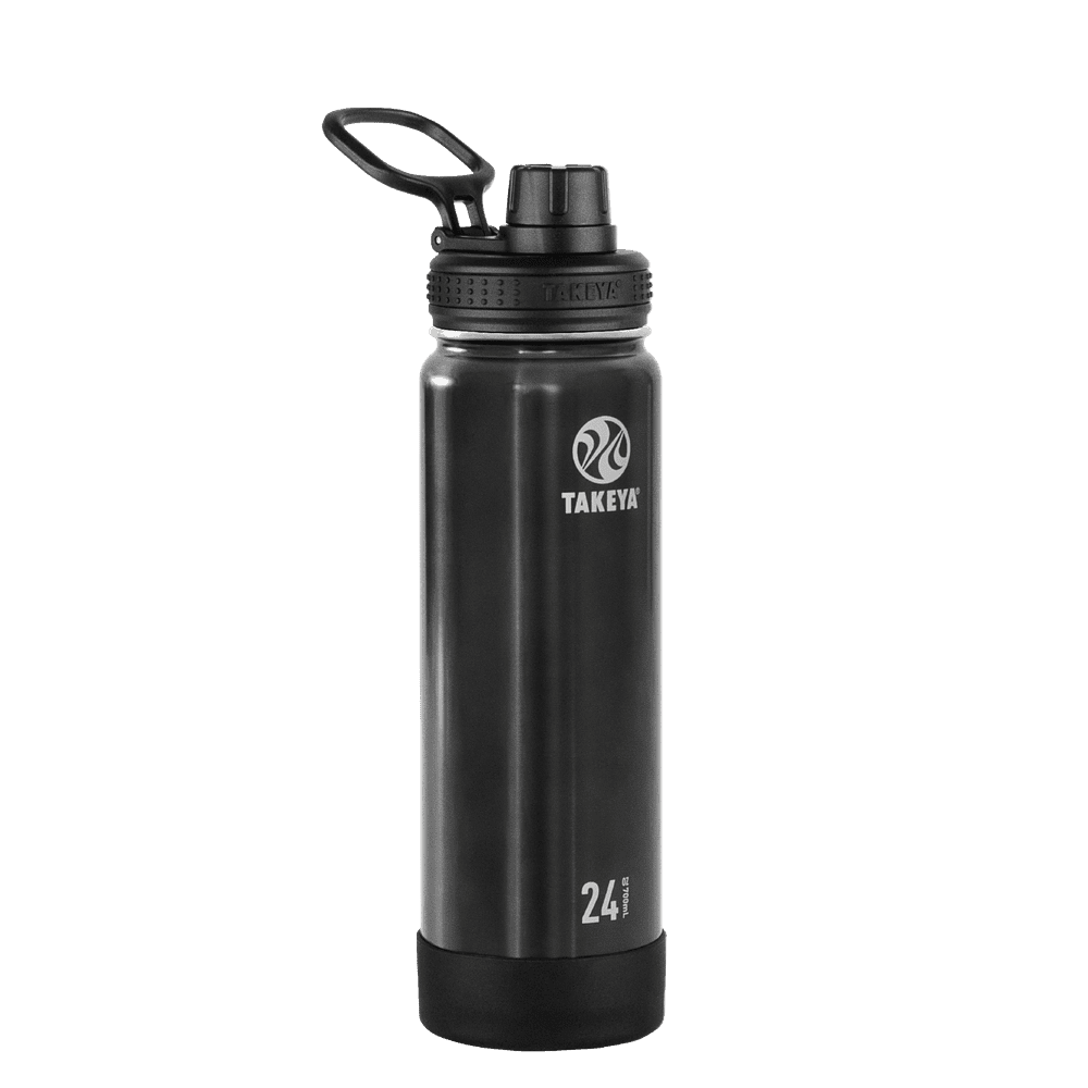Takeya Actives Stainless Steel Water Bottle w/Spout lid, 24oz Slate