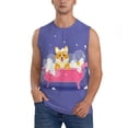 thumbnail image 2 of Lsque Dog Washes in a Pink Bath Print Men's Cotton Blend Sleeveless Muscle Shirts (S-3XL)- Moisture Wicking, Odor Protection, UPF 30+,Medium, 2 of 8