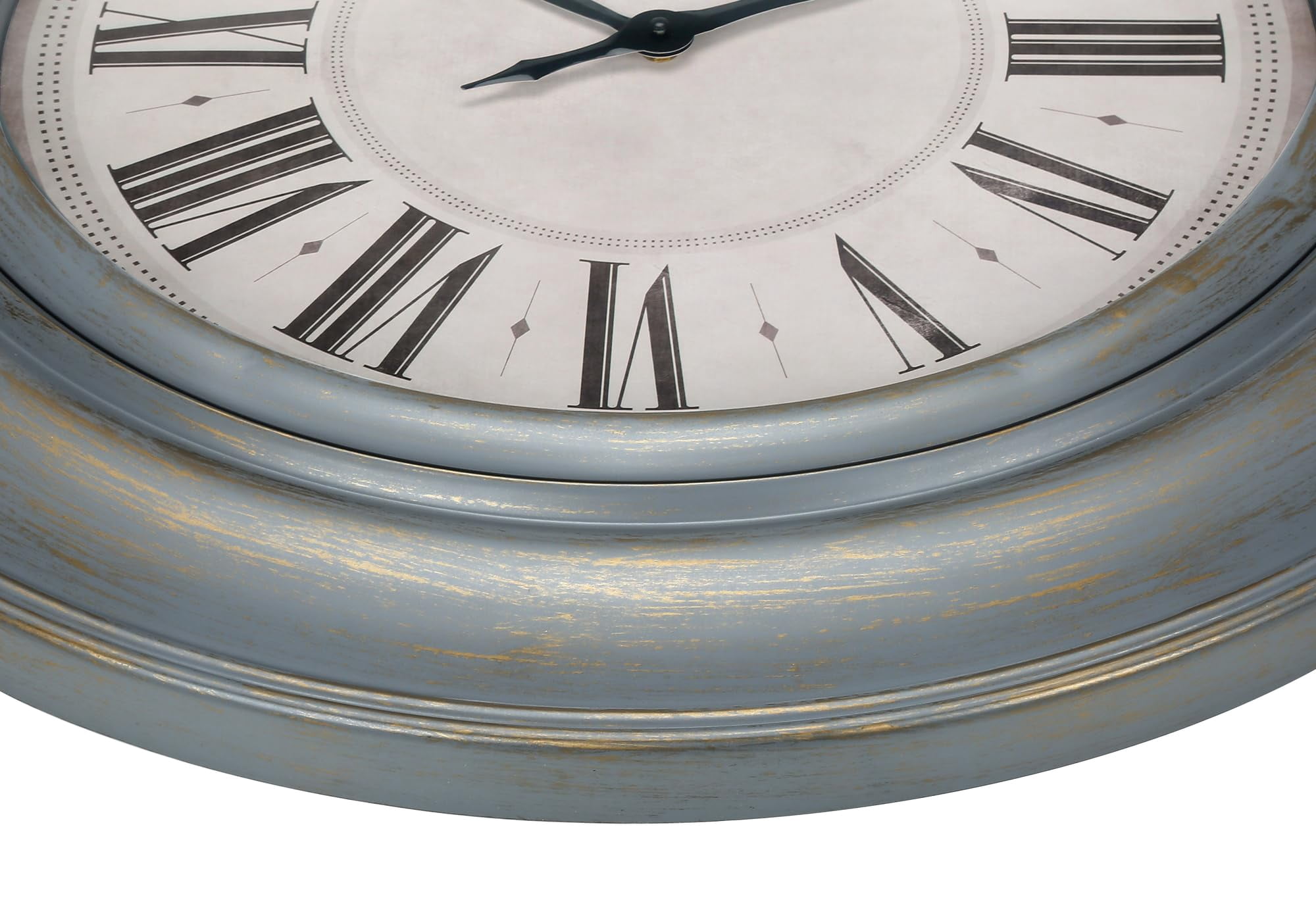 Clocks - 30" Round - Large Oversized - Wall Clock - Antique Blue - Transitional