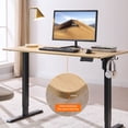 thumbnail image 6 of CQSXDA Adjustable Height Electric Standing Desk With Mahogany Top 24x48 Inches For Comfortable Home Office Workstation，Amber+Graphite,Natural Wood, 6 of 13