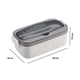 thumbnail image 2 of Lonchera de Plastico para Almuerzo | 2 Compartimientos de Comida | Con Cubiertos | Apta para Microondas | Contenedor Portatil, 2 of 5