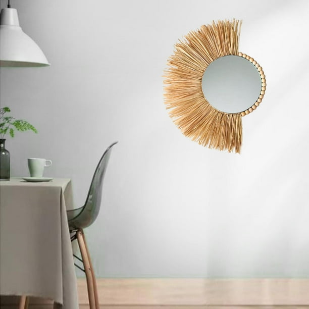 Espejo Decorativo para Colgar en La Pared - Pequeño Espejo de Estilo Vintage para Pared - Espejo con Marco Dorado - Montaje Fácil - Perfecto para Baño , Soledad Espejo redondo de pared