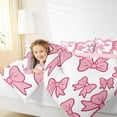 thumbnail image 4 of Castle Fairy Teens Cartoon Bowtie Personalized Initial Alphabet J Bedding Comforter Set 2pcs,Pink White Bow Knot Twin Comforter Sets Microfiber,Kawaii Letter Monogrammed Breathable Bedding Set, 4 of 8