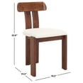 thumbnail image 4 of Safavieh Cayde Modern Wood Dining Side Chairs, Cream / Walnut, 4 of 8