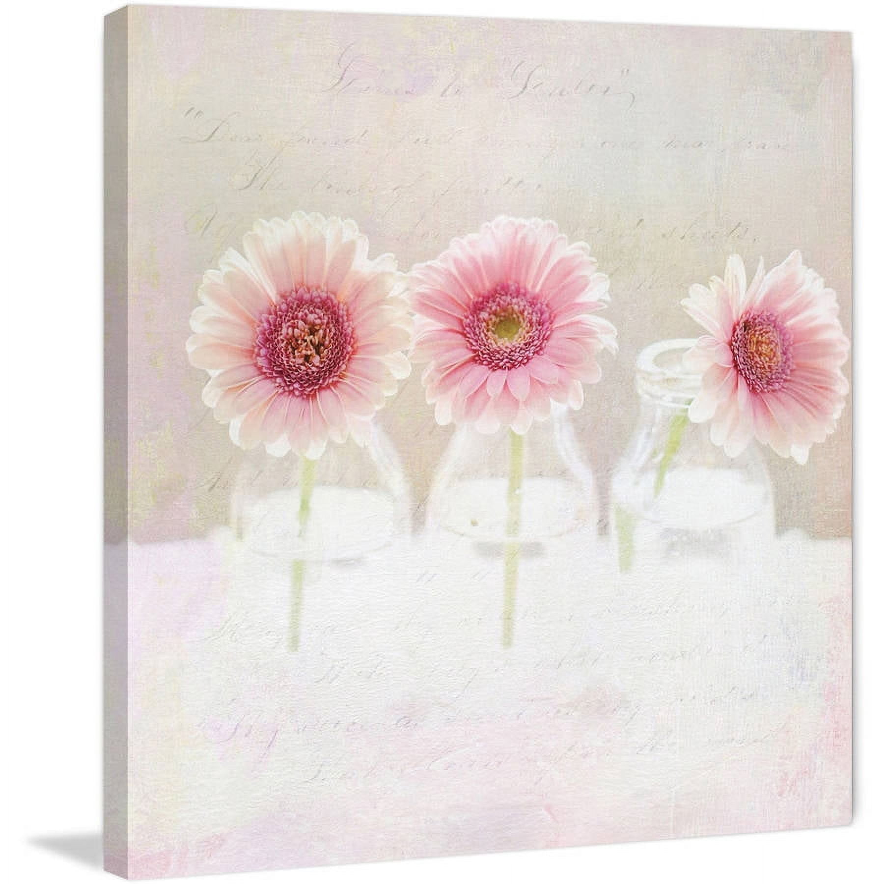 "3 Daisies" Painting Print on Wrapped Canvas