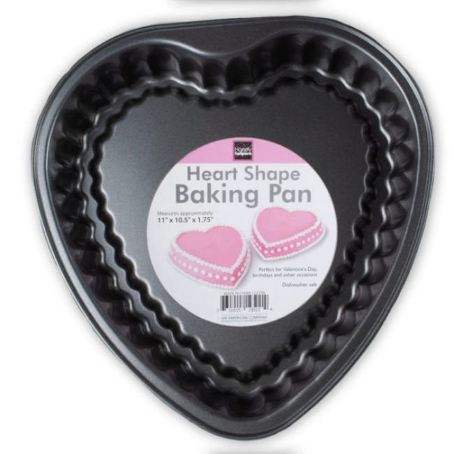 Pack of 4 Gray Solid Heart Shape Baking Pan 11"