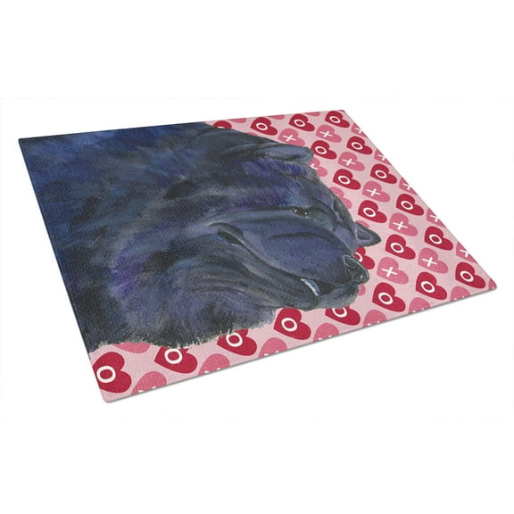 Caroline's Treasures Chow Chow Hearts Love and Valentine's Day Portrait Glass Cutting Board Large