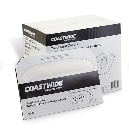 Coastwide Professional™ Toilet Seat Covers  0.87  x 10.43   250/Pack  20 Packs/Carton