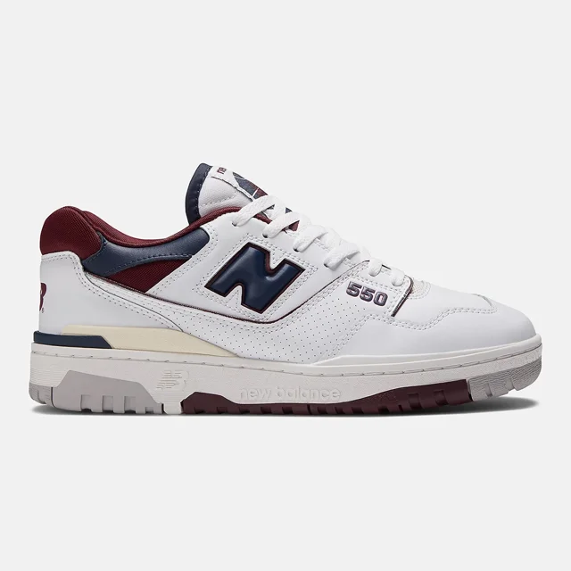 New Balance 550 White Navy NB Burgundy - Men's Sizes (BB550NCD)