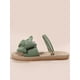 thumbnail image 3 of Women Ribbed Knit Bow Espadrille Open Toe Slide Sandals, Vacation Outdoor Polyester Flat Sandals, 3 of 5