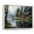 thumbnail image 2 of Designart "Of Serenity Lakehouse Shades wall art II" Landscapes Floater Framed Canvas Wall Art, 2 of 7