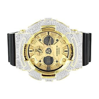 Display Bezel Kit - G Shock GA200GD For Mens Iced Out Bezel Silicon Band Analog Digital Display W
