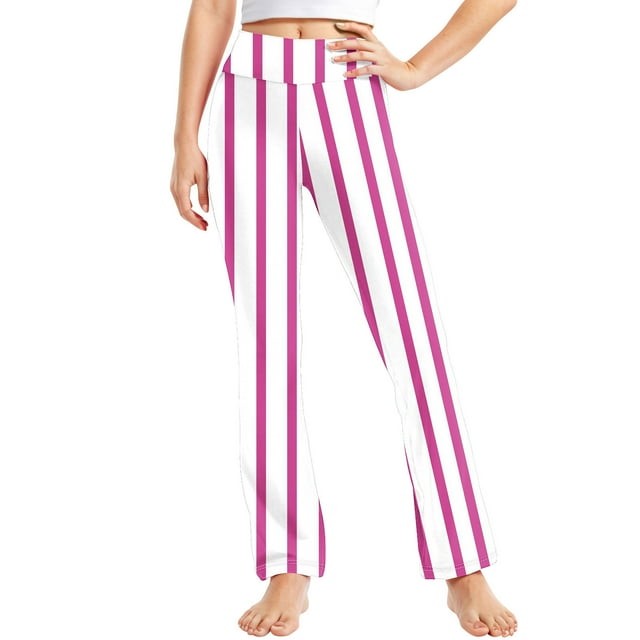 Odeerbi 2-13 Años Niñas Pantalones de Yoga de Pierna Ancha Pantalones de Entrenamiento A Rayas Baile Pantalones Deportivos Elasticidad Pantalones de Pierna Recta