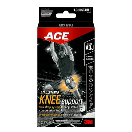 ACE Adjustable Knee Support, Black, 1/pack