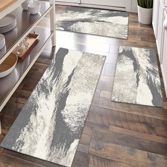 Floor Rugs Sets 3 Piece with Runner, Farmhouse Kitchen Rugs and Mats Non Skid Washable Runner Rug for Kitchen Sink Laundry
