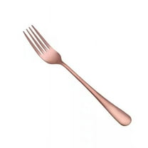 Nvzi-c 4Pcs Dinner Forks Stainless Steel Silverware Forks Modern Flatware Cutlery Forks-Rose Gold