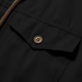 thumbnail image 6 of Casual Spring Outfits for Men 2 Piece Linen Long Sleeve Hoodie Button Down with Pocket and Matching Shorts Set Size 3XL Black, 6 of 9