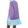 thumbnail image 4 of Long Sleeve Patchwork Women Collared V Neck Sweatshirt Dress, 4 of 6