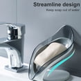 thumbnail image 2 of TureClos Self Draining Soap Box No Punching Leaf Shape Dish Tray Decorative Soap Holder for Bathroom Kitchen, Grey", 2 of 10