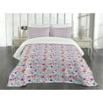 thumbnail image 3 of Ambesonne Diamonds Quilted Bedspread Set 3 Pcs, Colorful Stones Design, King Size, Multicolor, 3 of 5