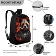 thumbnail image 2 of Xixirimido Cool Panda and Skull Print Kids Backpack Set for Boys Girls 17in School Backpack & Lunch Bag & Pencil Bag 3 in 1 Set for School Picnic Travel Daypack, 2 of 6