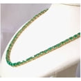 thumbnail image 4 of Emerald Tennis Necklace, Oval (6x4MM) Yellow Gold Plated Emerald Tennis Necklace, Green Color Necklace, Necklace Valantine Gift, 4 of 5