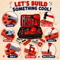 thumbnail image 6 of JoyStone 69 PCS Kids Tool Set with Portable Toolbox, Toy Power Drill, Hard Hat & Vest, Pretend Play Construction Toys for Boys and Girls, 6 of 11
