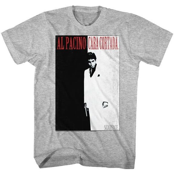 Scarface Cortada Gray Heather Adult T-Shirt 6Xl