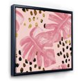 thumbnail image 3 of Designart 'Rough Brush Strokes Pink Colored Monstera I' Tropical Framed Canvas Wall Art Print, 3 of 5