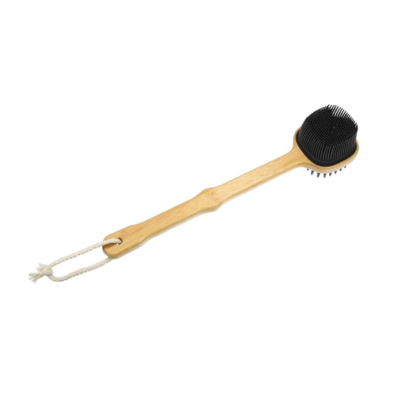 Vocoste 1Pc Back Scrubber for Shower Bath Silicone with Long Handle Black
