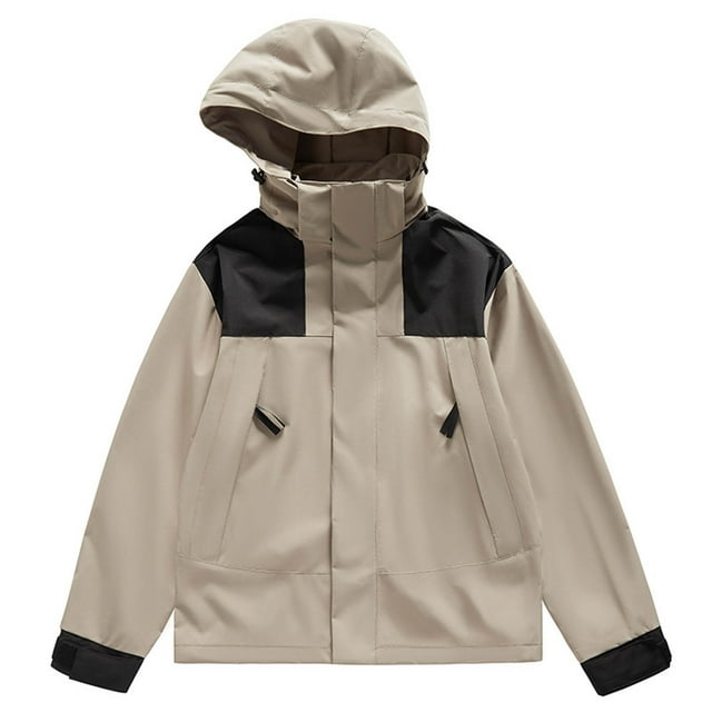 Timegard Jackets for Women Plus Size Hoodies Color Block Windbreaker Coat Active Hiking Outdoor Fall Winter