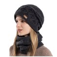 thumbnail image 2 of Womens Mens Winter Beenie Hats Scarf Set Warm Baggy Knit Skulls Caps Neck Warmer With Fleeces Lined Cold Weather Hat For Adults, 2 of 7
