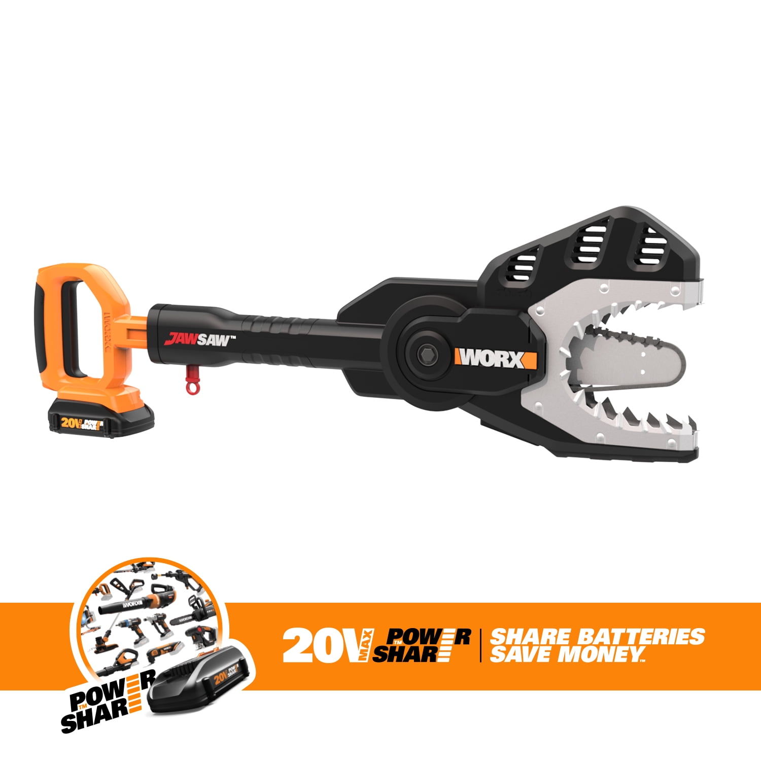 Worx WG320 20V Power Share JawSaw Cordless Chainsaw